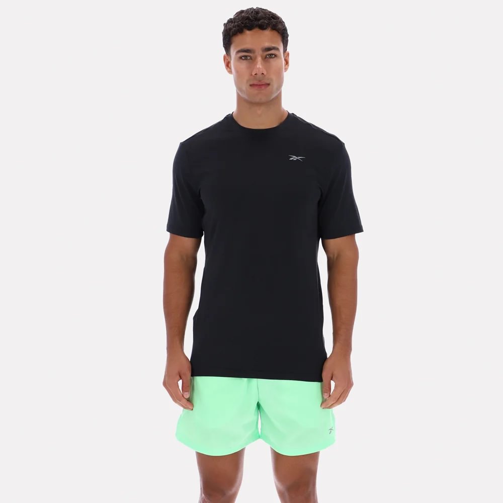 Polo Deportivo Reebok Hombre Running Ss Negro M