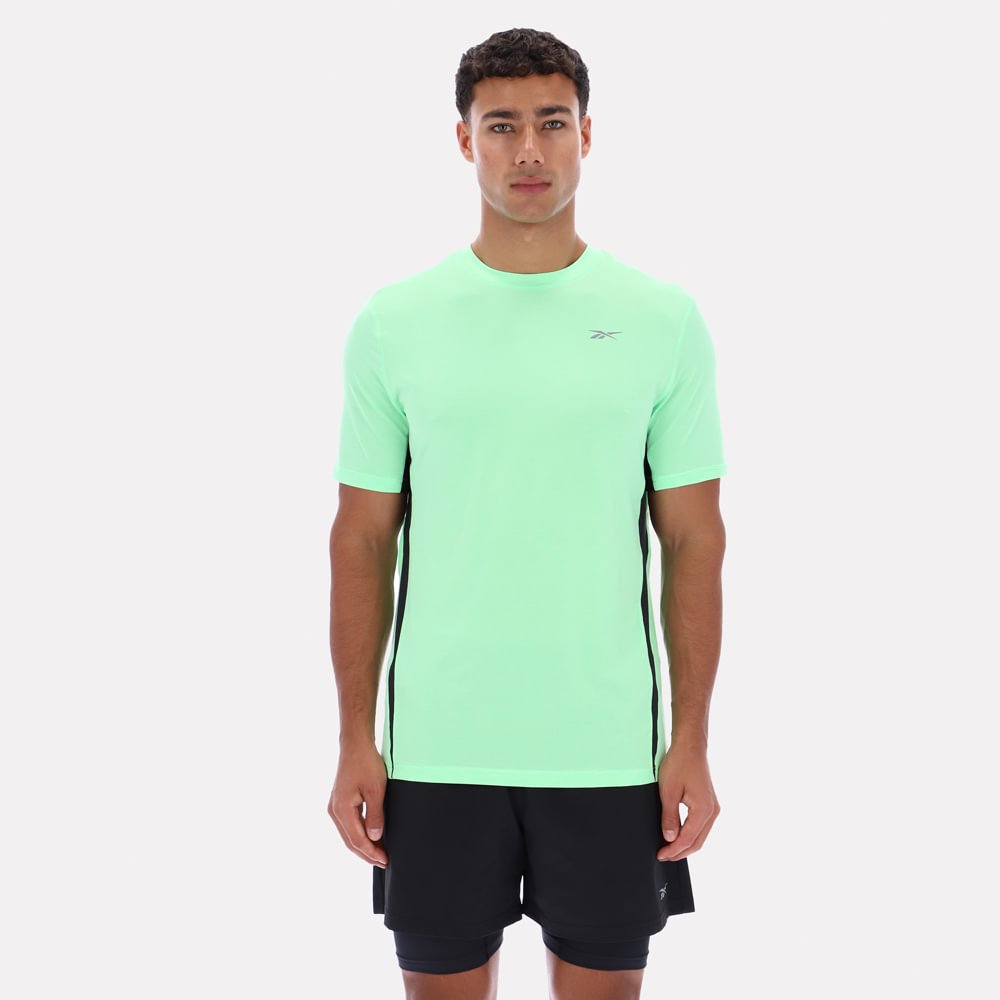 Polo Deportivo Reebok Hombre Running Ss Verde Claro M