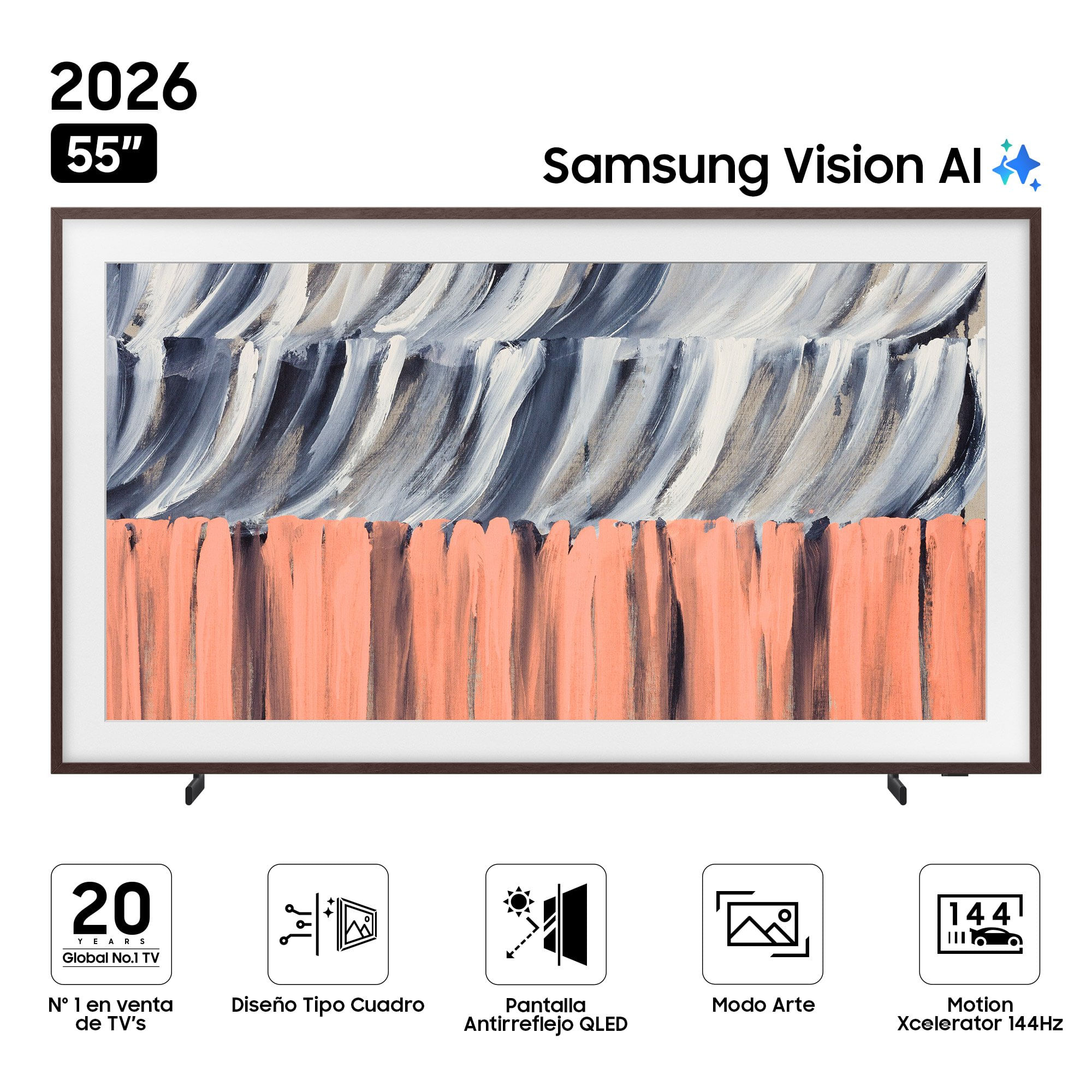 Televisor SAMSUNG QLED 55"" UHD 4K Smart TV The Frame Built In LS03HE Vision AI