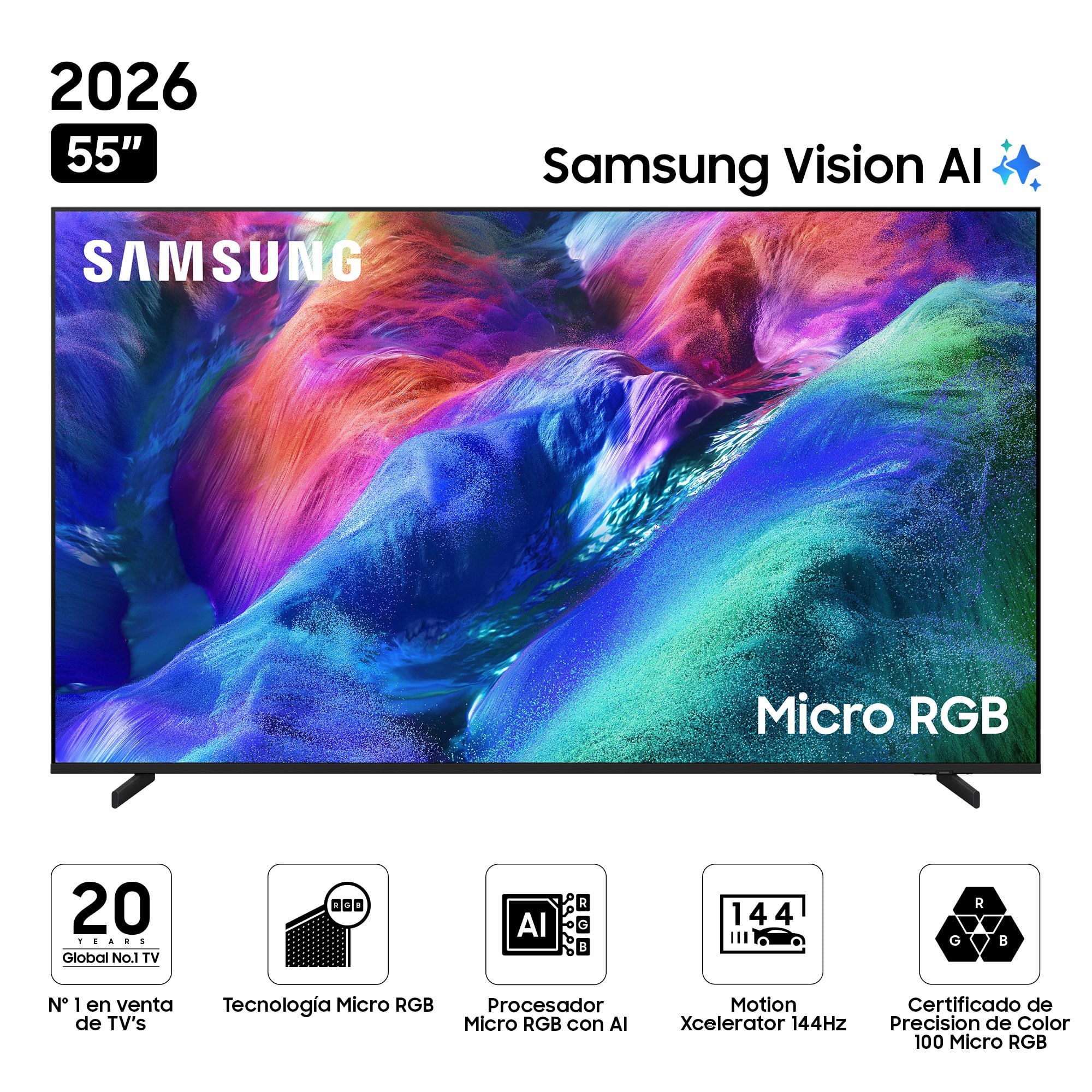 Televisor SAMSUNG Micro RGB 55"" UHD 4K Smart TV R85H Vision AI