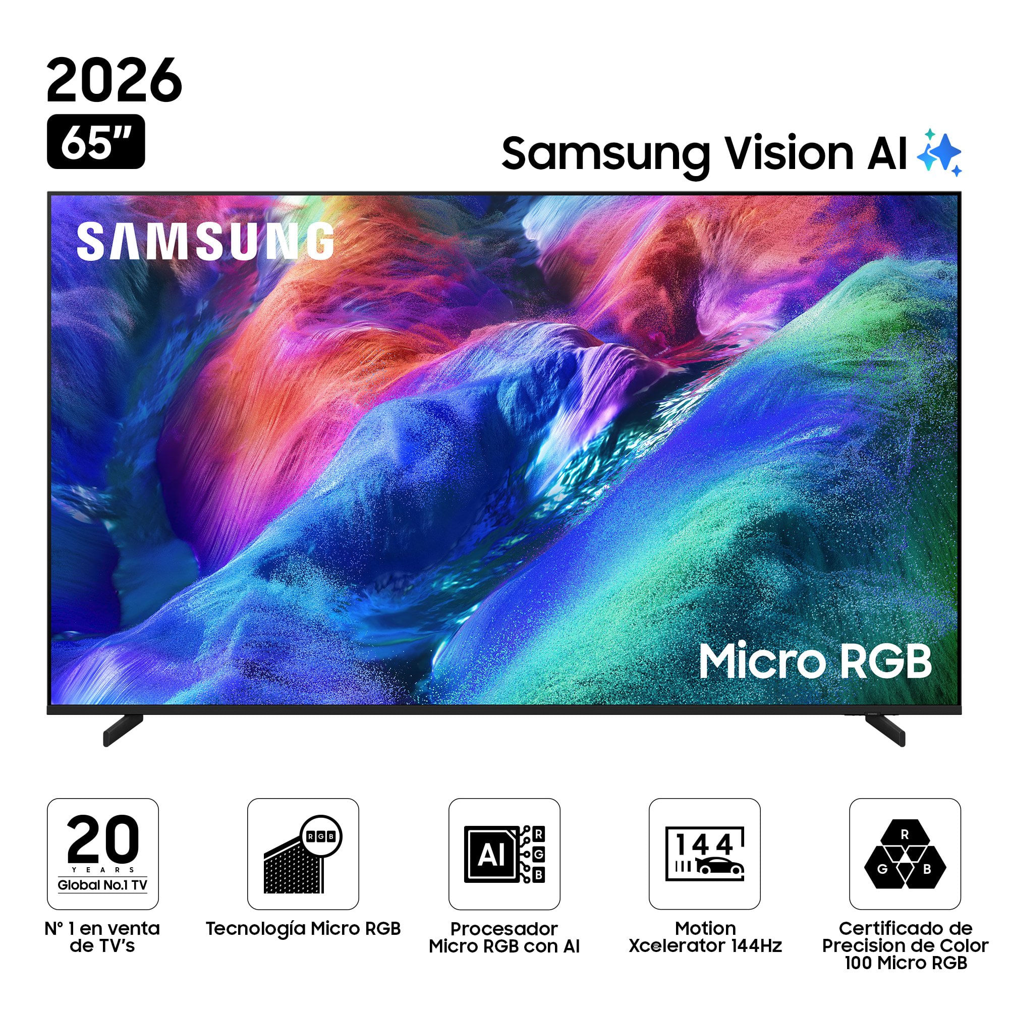 Televisor SAMSUNG Micro RGB 65"" UHD 4K Smart TV R85H Vision AI