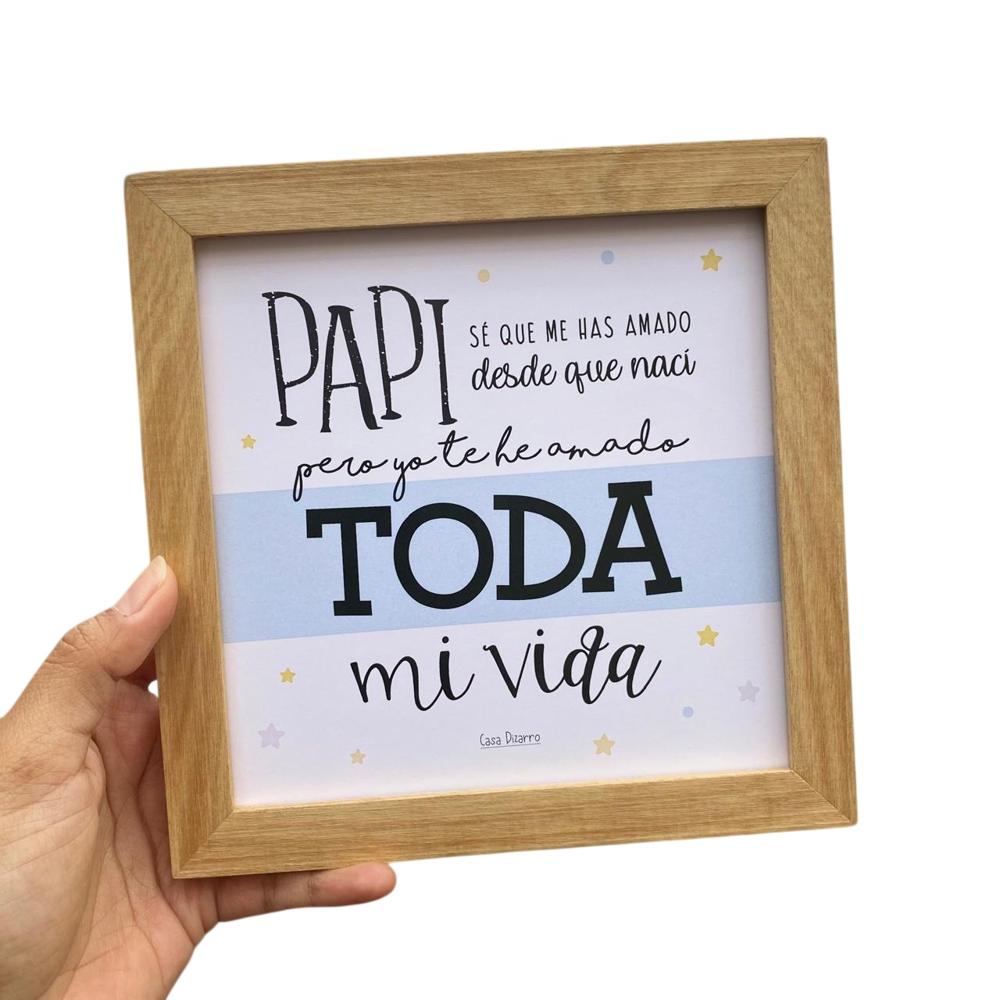 Cuadro PAPI Casa Pizarro 17 x 17 cm marco de madera