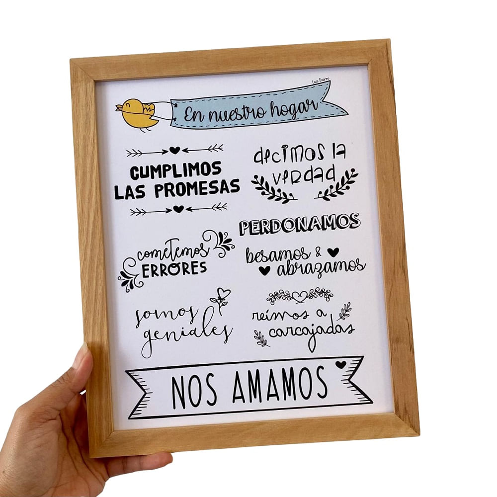 Cuadro EN NUESTRO HOGAR Casa Pizarro 23 x 28 cm marco de madera