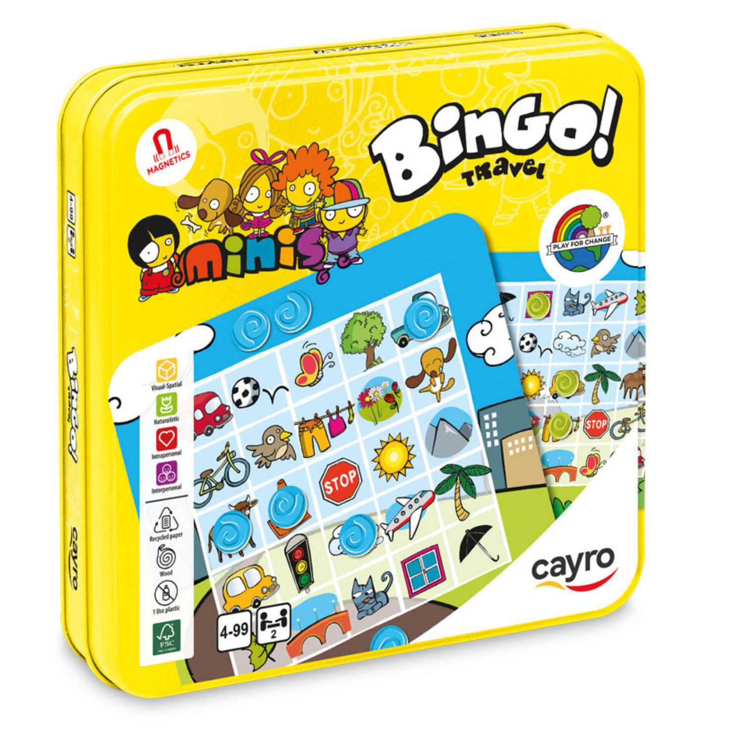 Juego De Mesa De Viaje Bingo Magnético En Caja De Metal Cayro