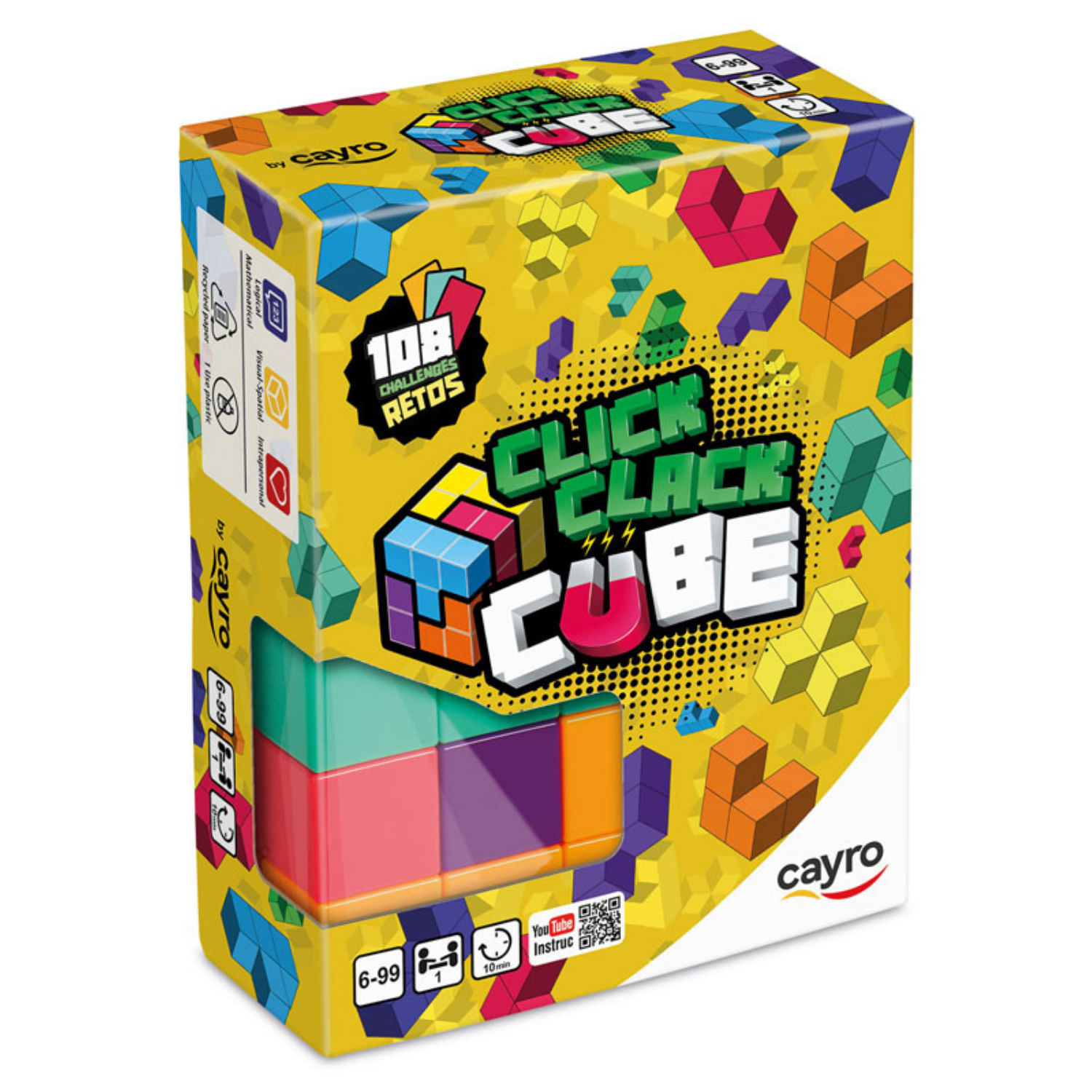 Juego De Ingenio Cubo Click Clack Magnético Cayro 108 Retos