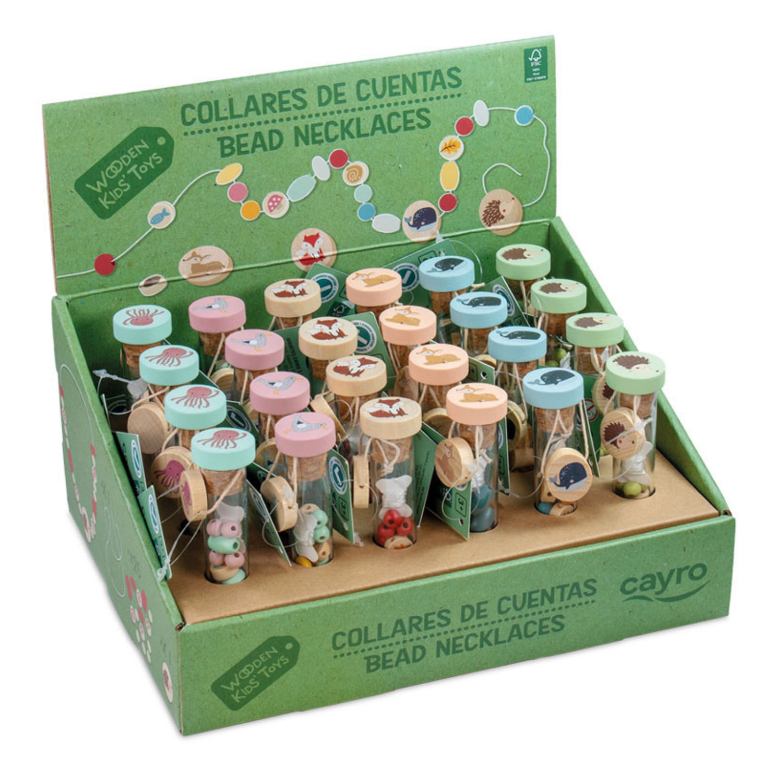 Set De Manualidades Cuentas De Madera Para Collares Modelo Animal Cayro