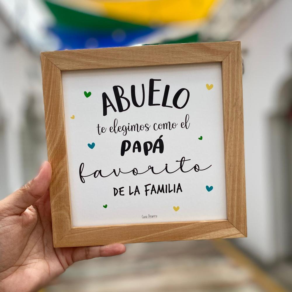 Cuadro ABUELO Casa Pizarro 17 x 17 cm marco de madera