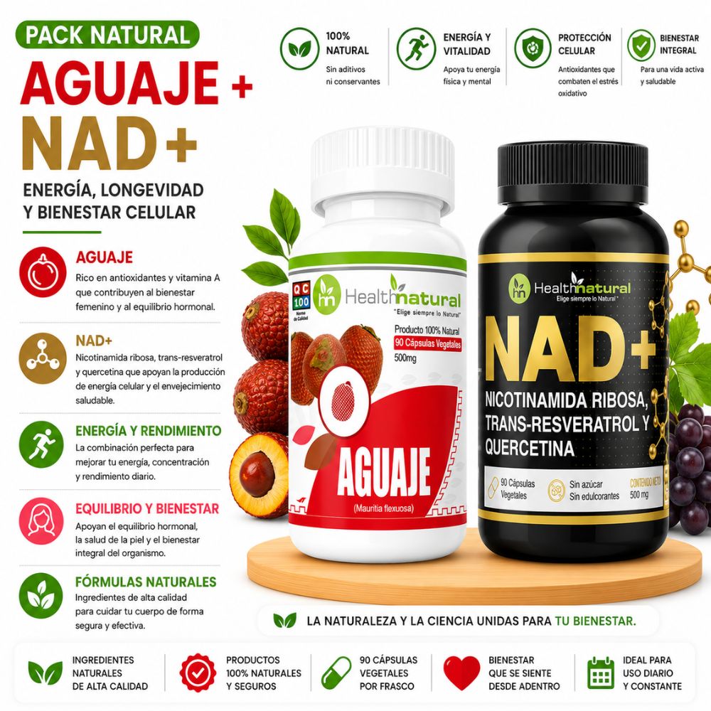AGUAJE HEALTHNATURAL 500MG Y NAD  HEALTHNATURAL 500MG