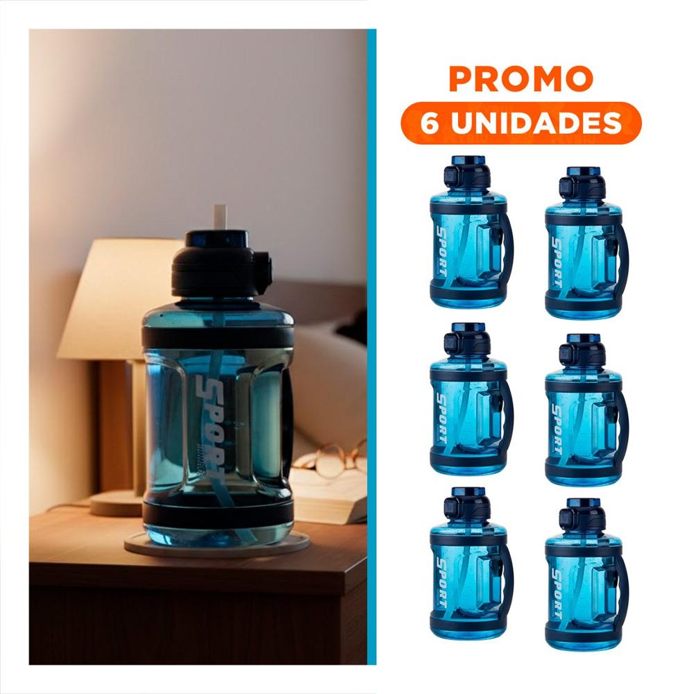 Pack6 Deposito Seguro para Llevar Agua sin Complicaciones Azul Y Regalo Sticker