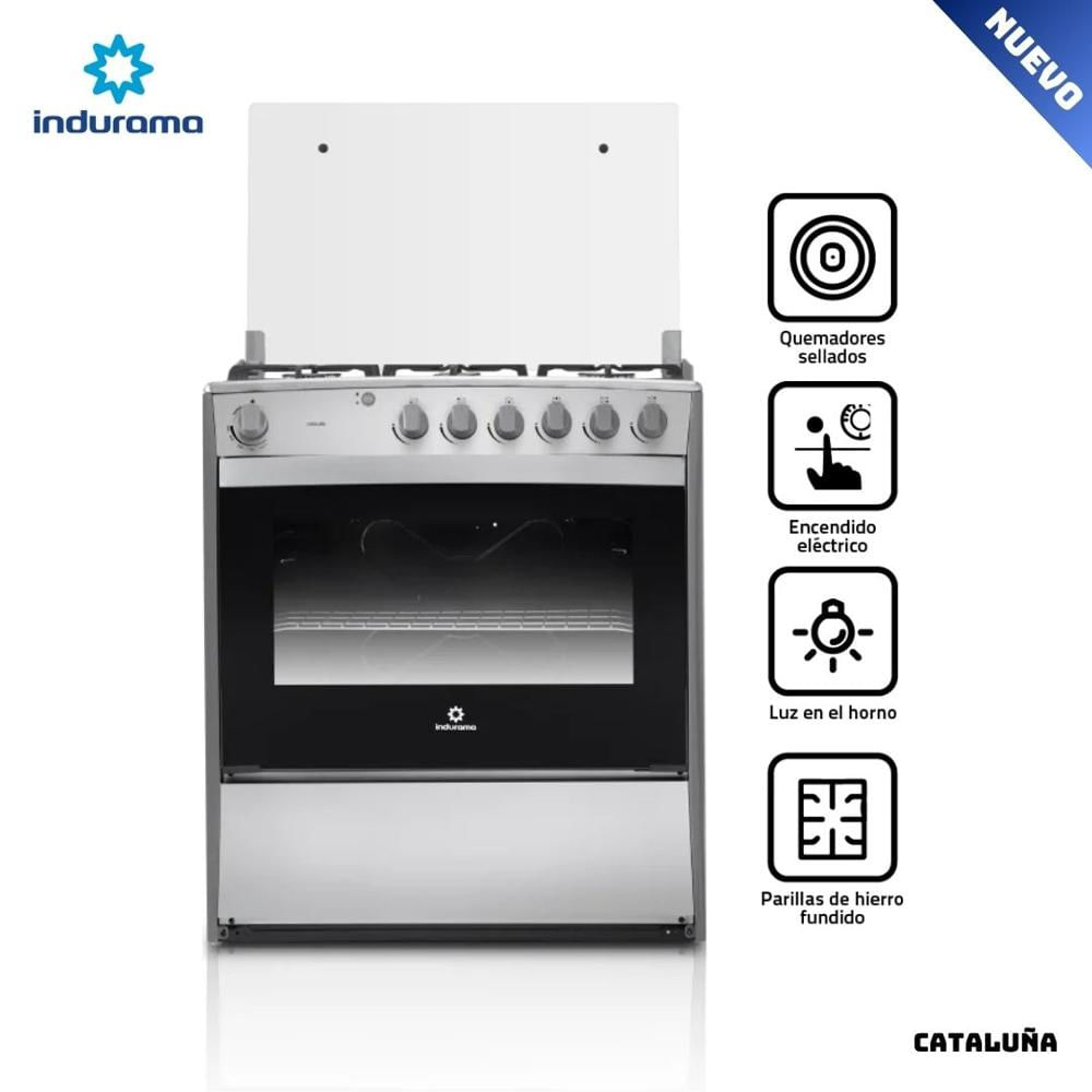 COCINA DE PIE INDURAMA A GAS 6 HORNILLAS CROMA - CATALUÑA