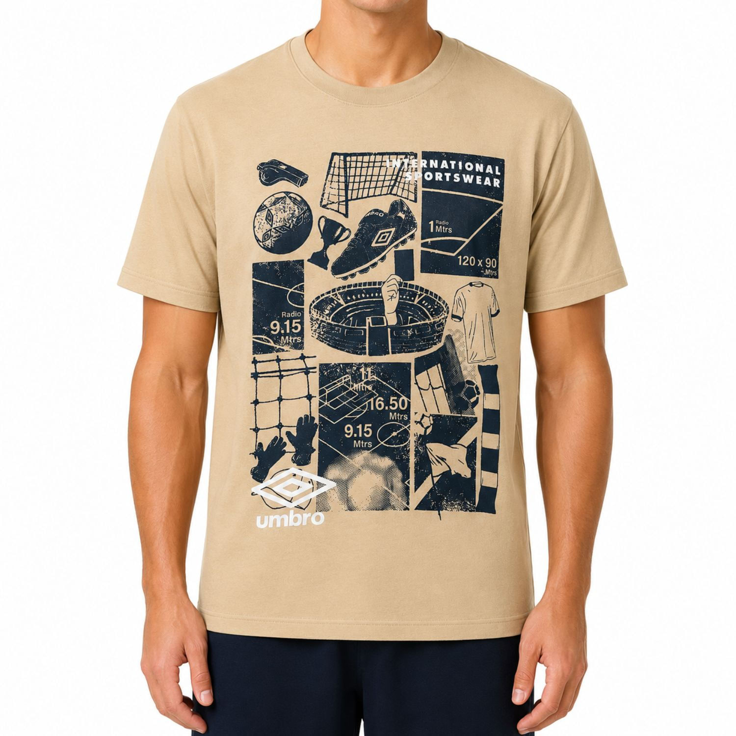 Polo Deportivo Umbro Básico Hombre Camel M