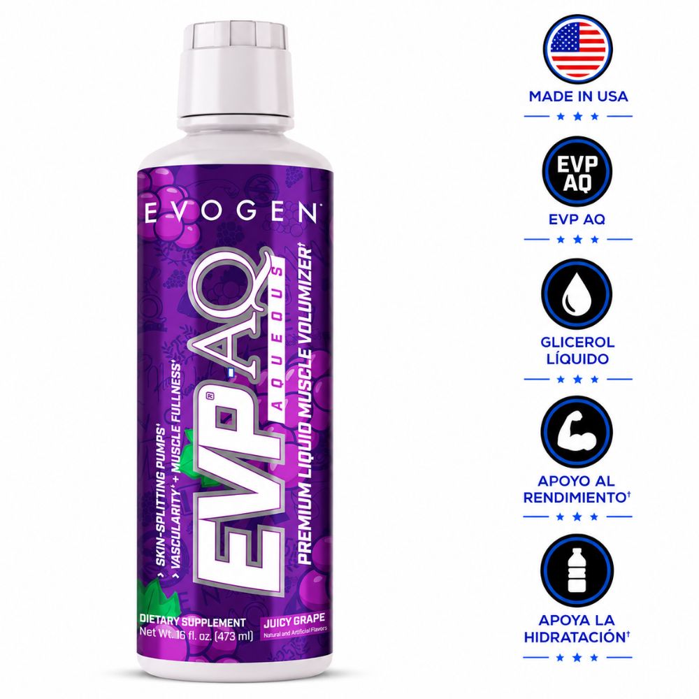 Evogen EVP AQ Glicerol Pre Entreno Líquido 473ml Juicy Grape