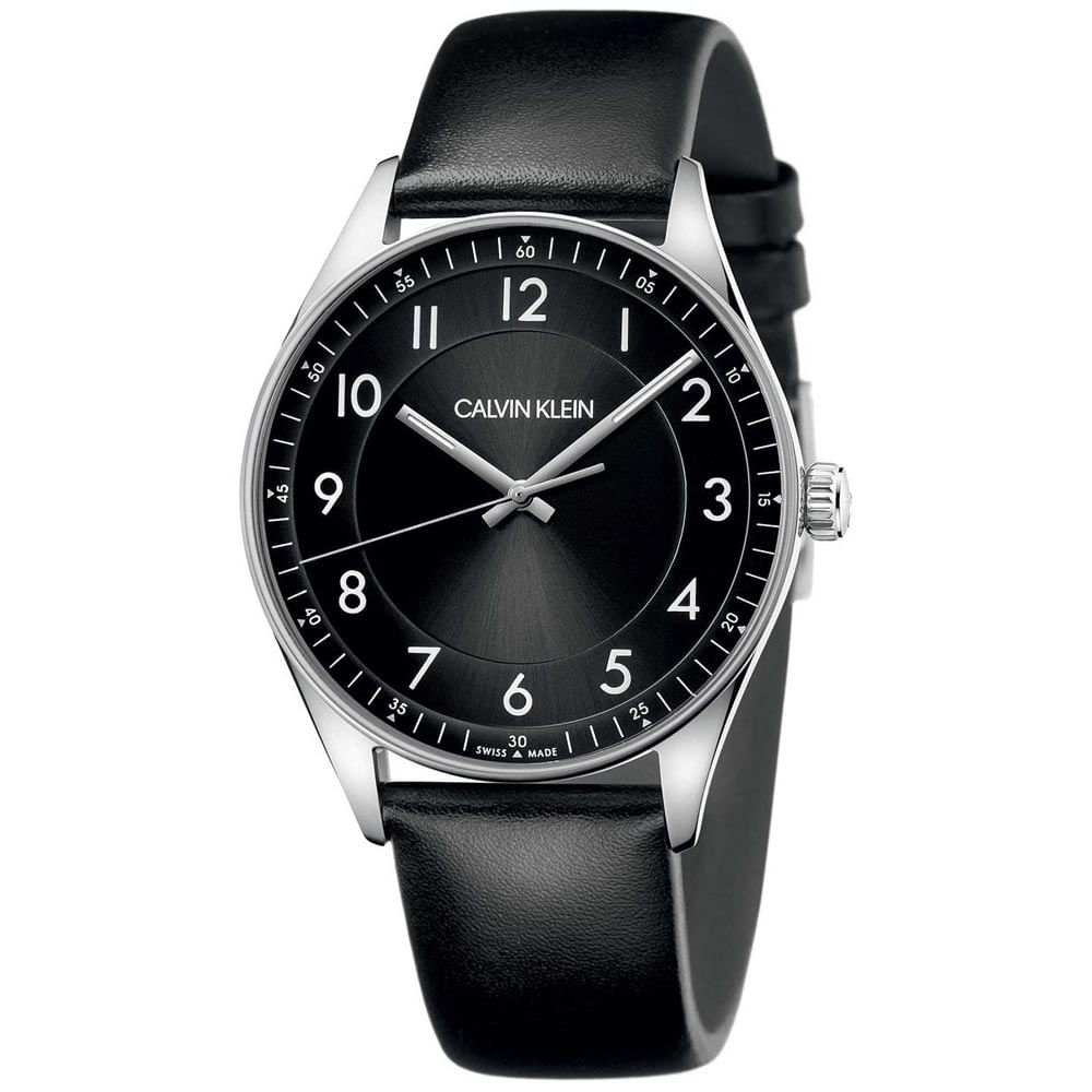Reloj para Hombre Calvin Klein Bright KBH211C1 Suizo Corrrea de Cuero y Dial Negro