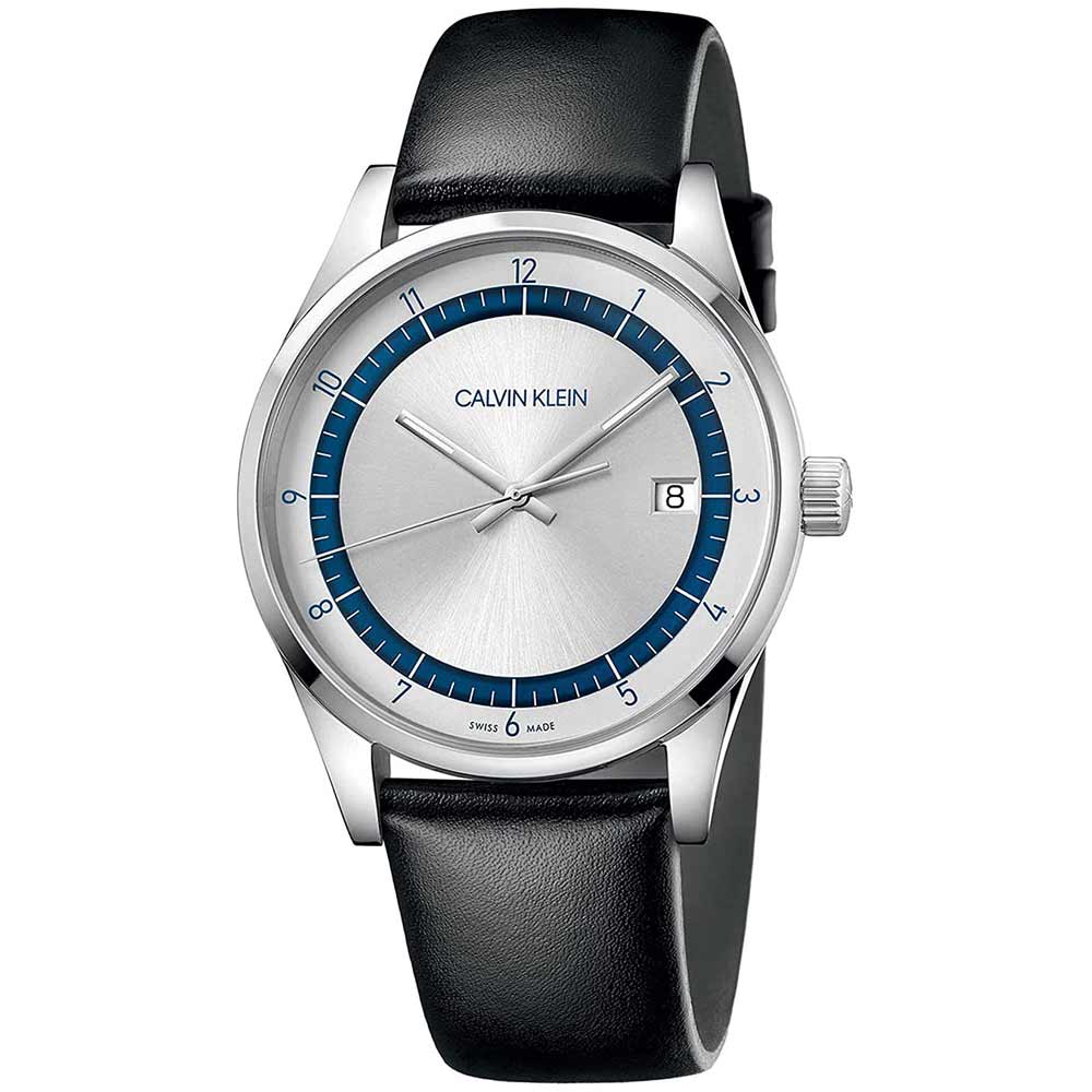 Reloj para Hombre Calvin Klein Completion KAM211C6 Suizo Zafiro Fecha Correa de Cuero Negro