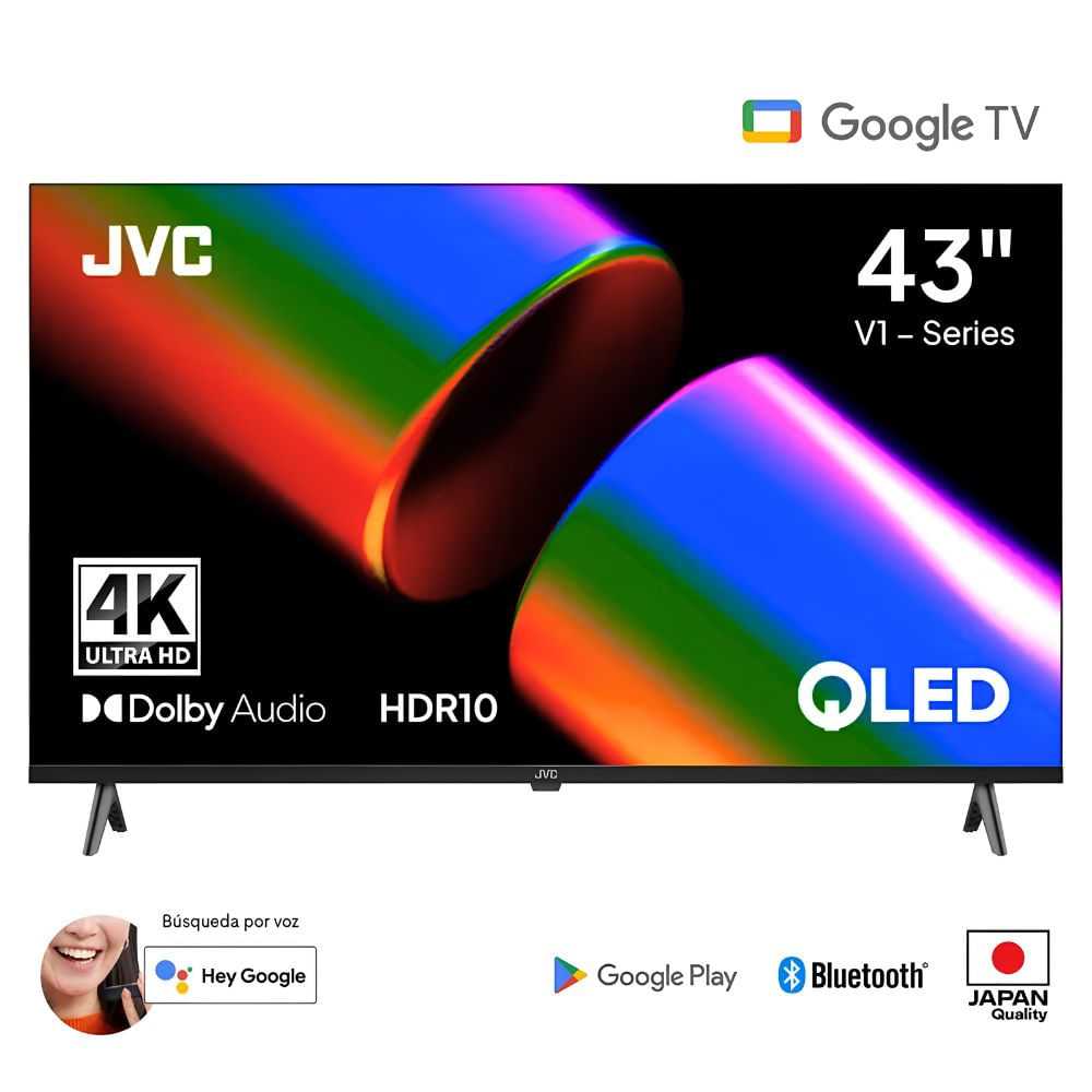 TELEVISOR JVC 43 QLED UHD 4K GOOGLE TV LT-43KB758