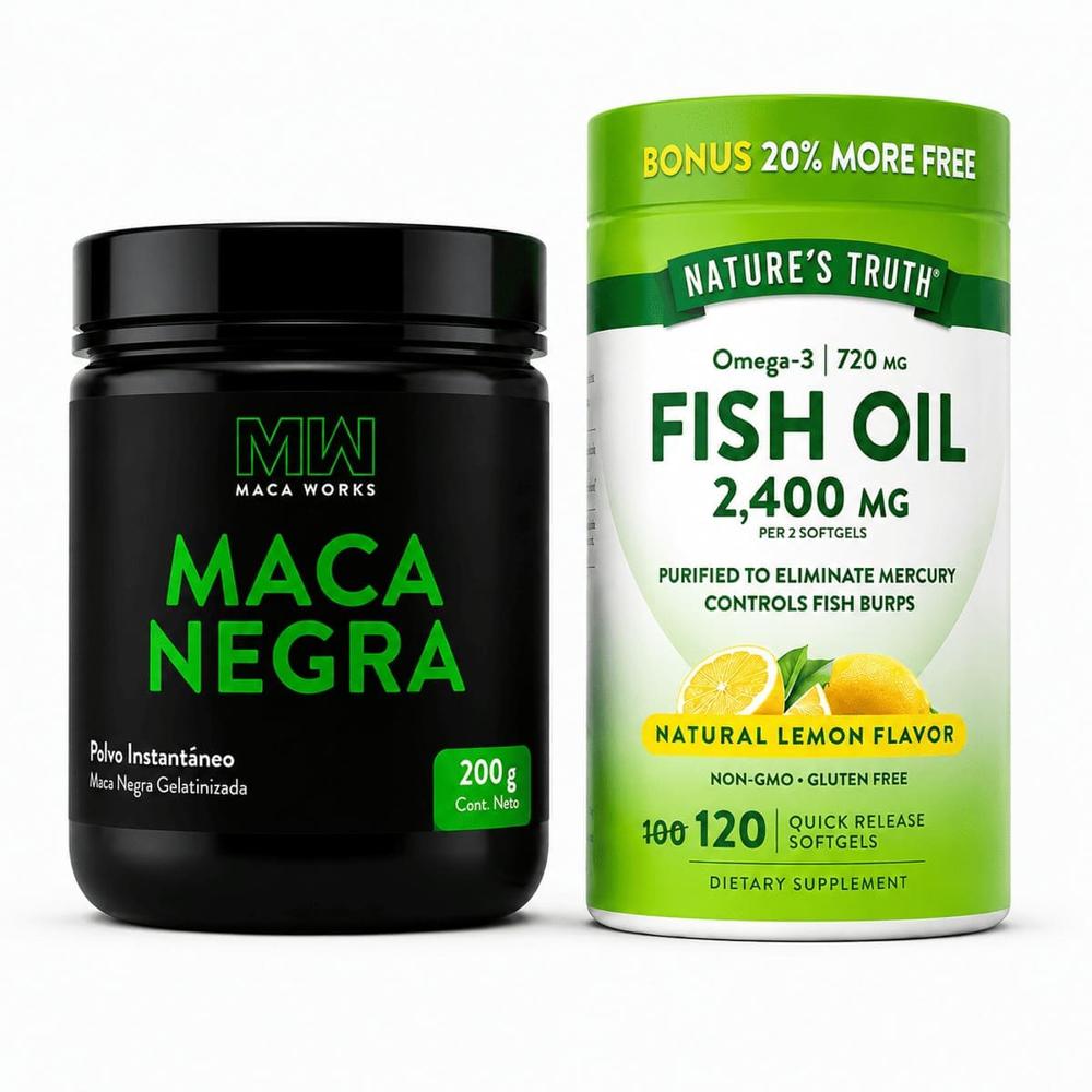 Pack Maca Negra y Fish Oil 2400mg