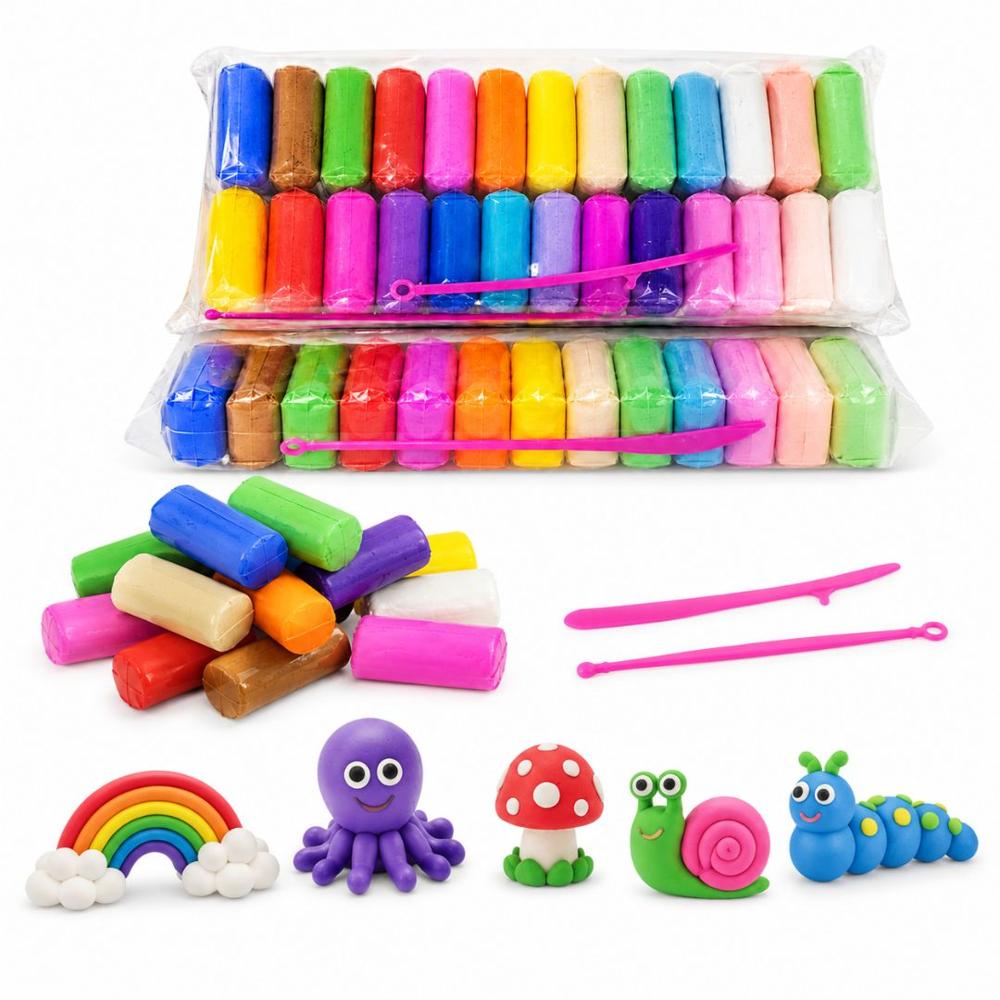 Pack x72 Masas Plastilina Colores Variados con Herramientas para Moldear