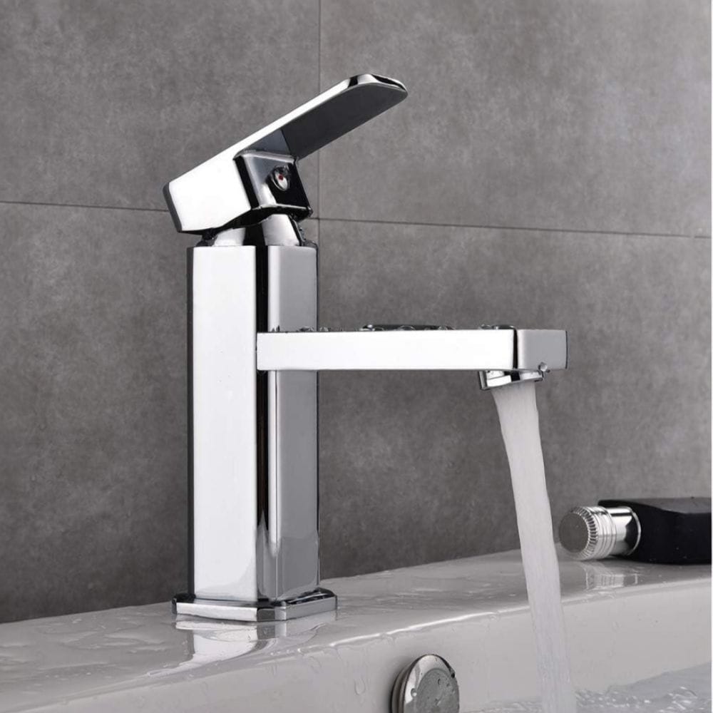 Grifo Llave Mezcladora Monocomando Apache para Lavabo Lavamanos Acero Cromado Pesado