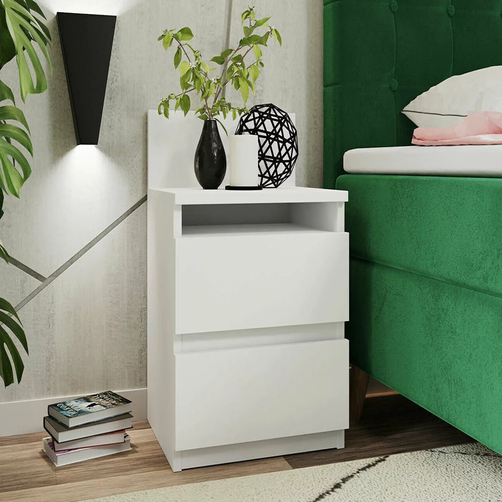 Mesa de Noche Ofelia Blanco R&R Muebles