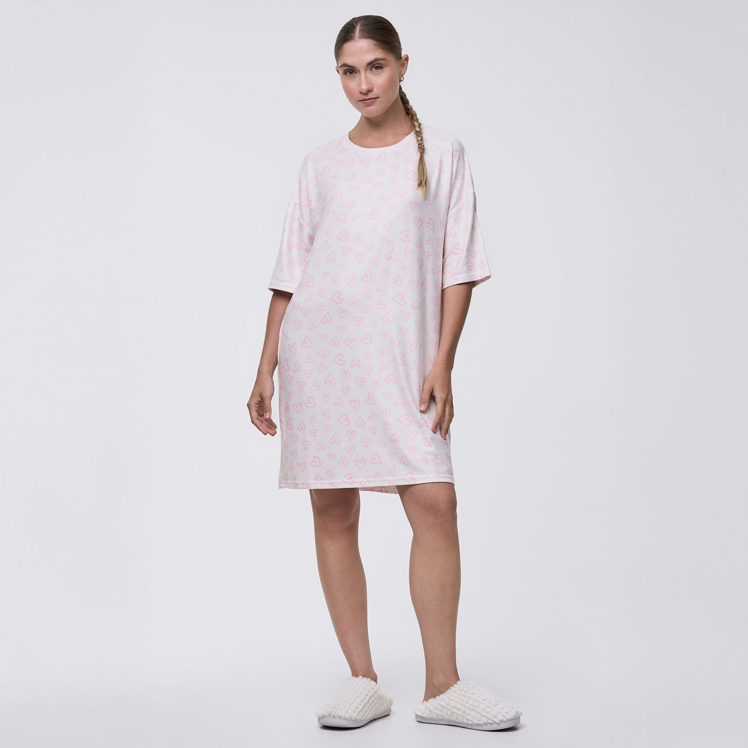 Camisón Pijama Mujer Night Chomp Hypnotic Manga Corta Blanco Talla Xl