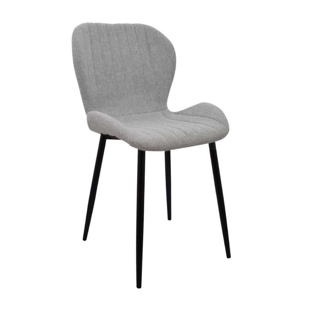 Silla Decorativa Sol Tela Gris Plata