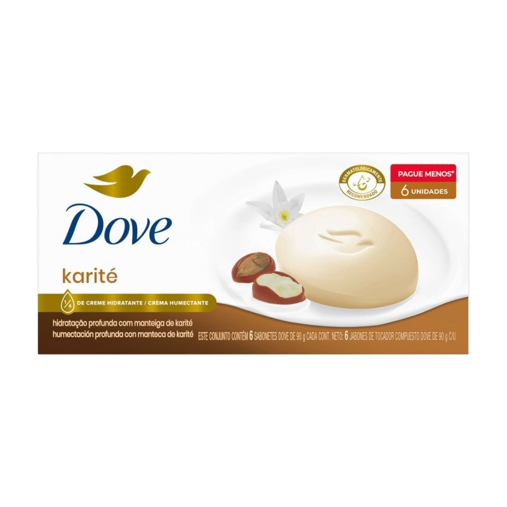 Jabón de barra Karite Dove 6 x 90 Gr