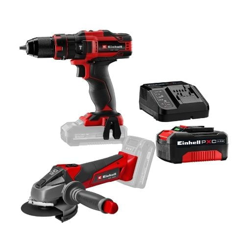 Combo Einhell: Taladro 1/2" TE-CD 18/40 Li-i + Amoladora 4 1/2" TE-AG 18/115 + Bateria 2.5ah + Cargadpr