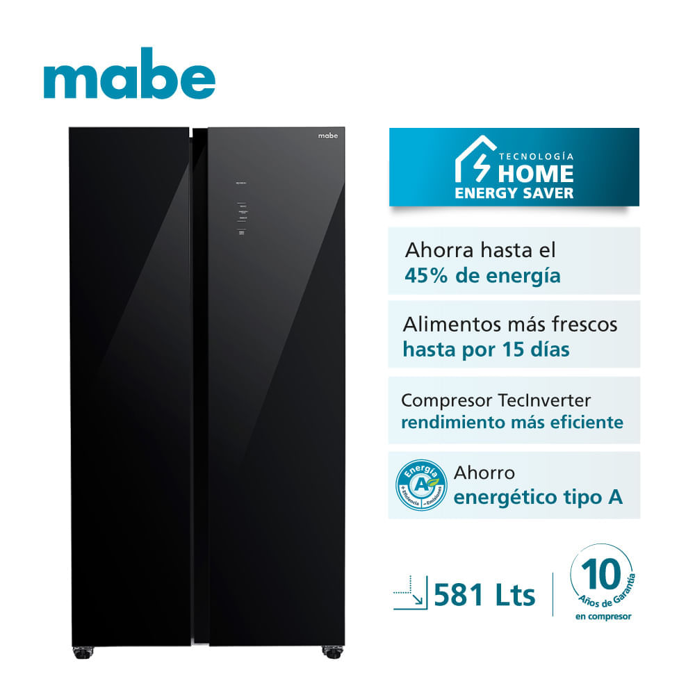 Refrigeradora Mabe MSD631LKLNG0 Side By Side 581L Black