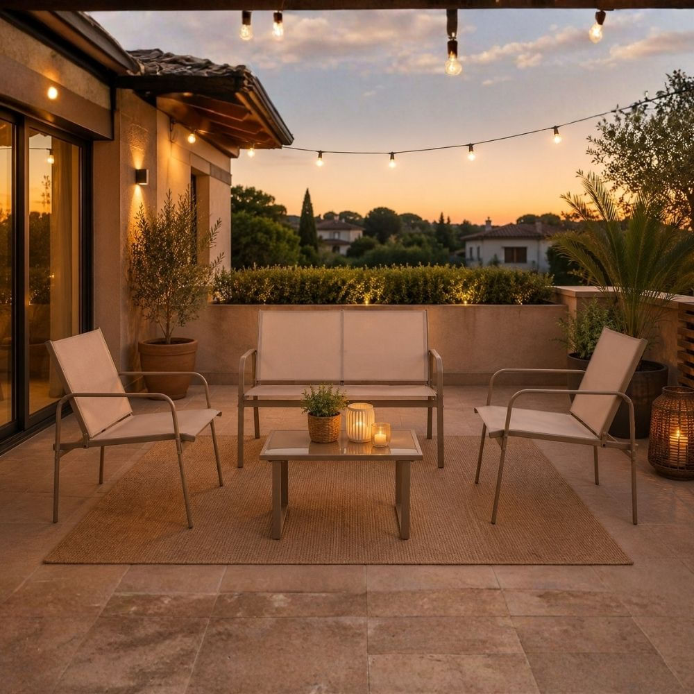 Set de Terraza Galia + Sofá + 2 Butacas + Mesa