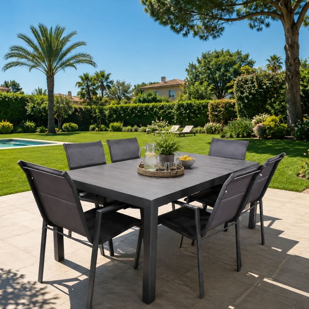 Set de Terraza Milano Mesa Rectangular + 6 Sillas