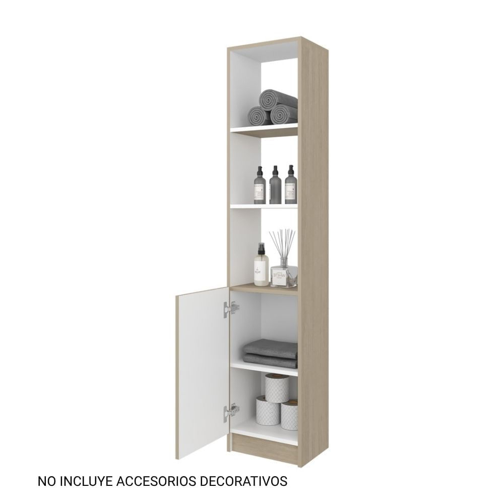 Estante Alto de Baño 1 Puerta Bath Cartagena/Blanco 162.2x33x26.8cm Tuhome
