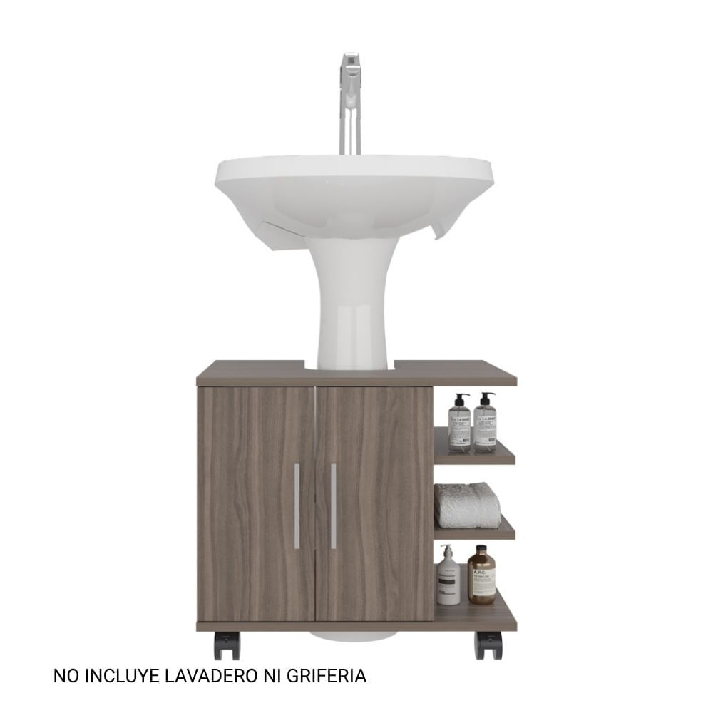 Mueble Lavamanos 2 Puertas Bath Avellana/Blanco 50x55x41.4cm Tuhome