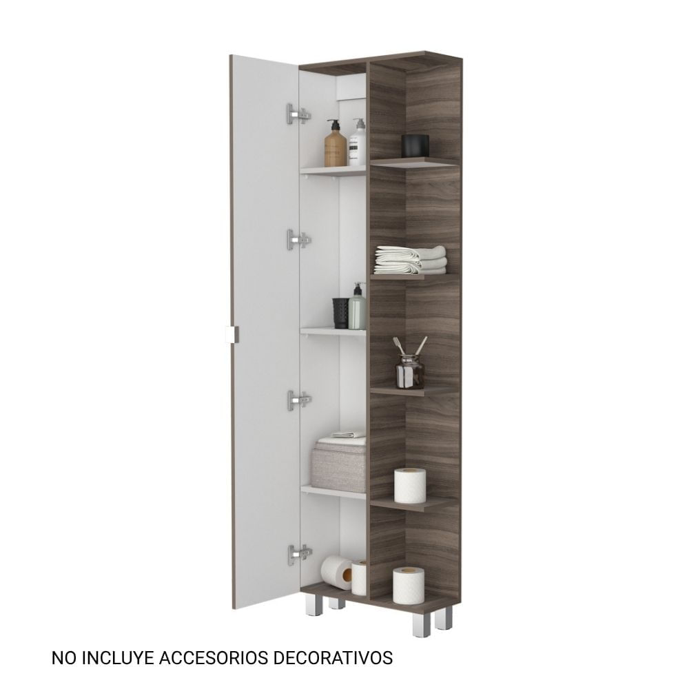 Estante Alto de Baño 1 Puerta Bath Avellana 178x51.2x21.5cm Tuhome