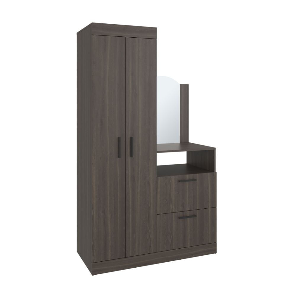 Ropero Cómoda con espejo 3 Puertas 1 Cajón Praga Milan Tuhome
