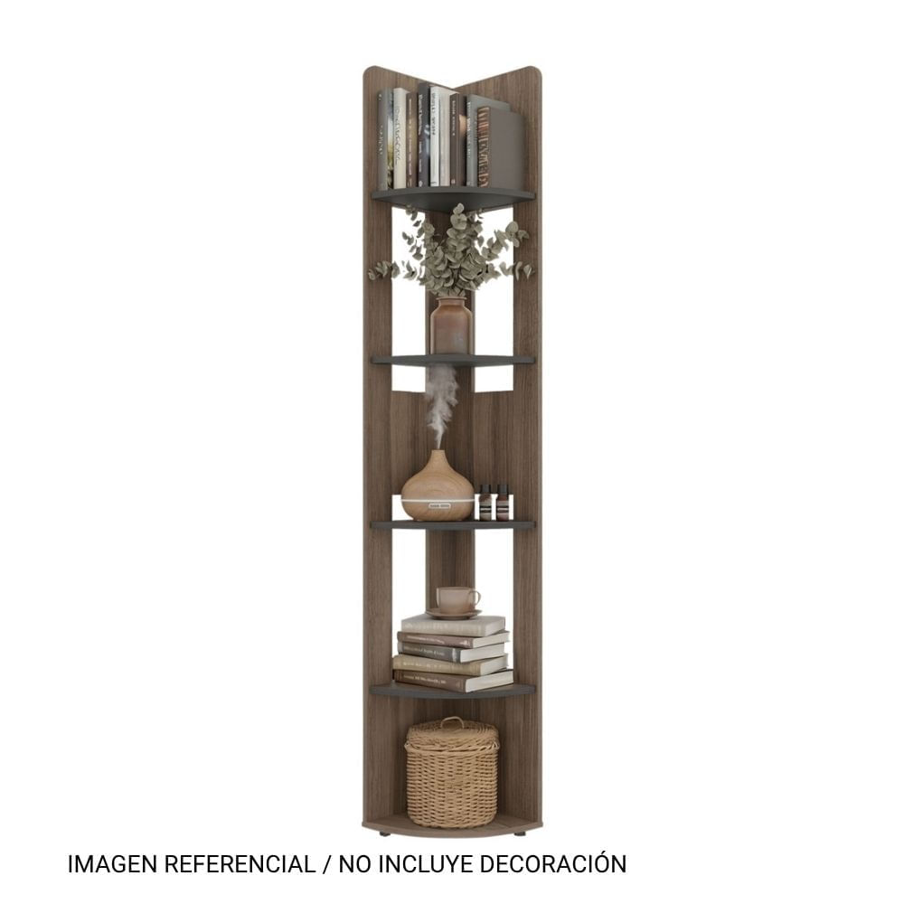Estante Esquinero Home-e7 Avellana y Wengue Tuhome