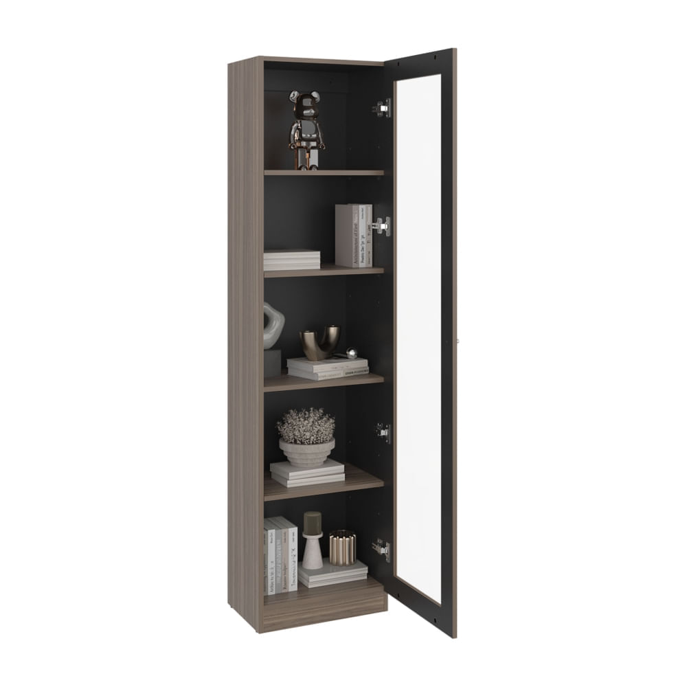 Estante Vitrina 1 Pta Home-e6 Avellana y Wengue Tuhome