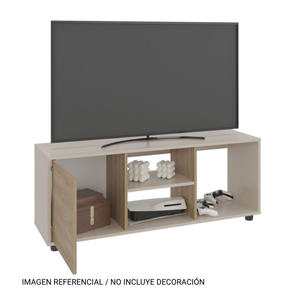 Rack TV 55" Adel Capri y Fresno 46x120x34 Tuhome