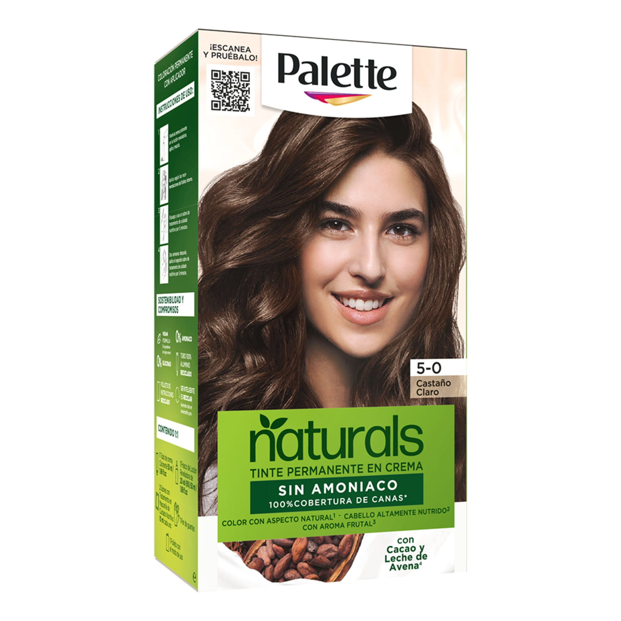 Tinte sin Amoníaco PALETTE NATURALS Castaño Claro 5.0 Caja 1un