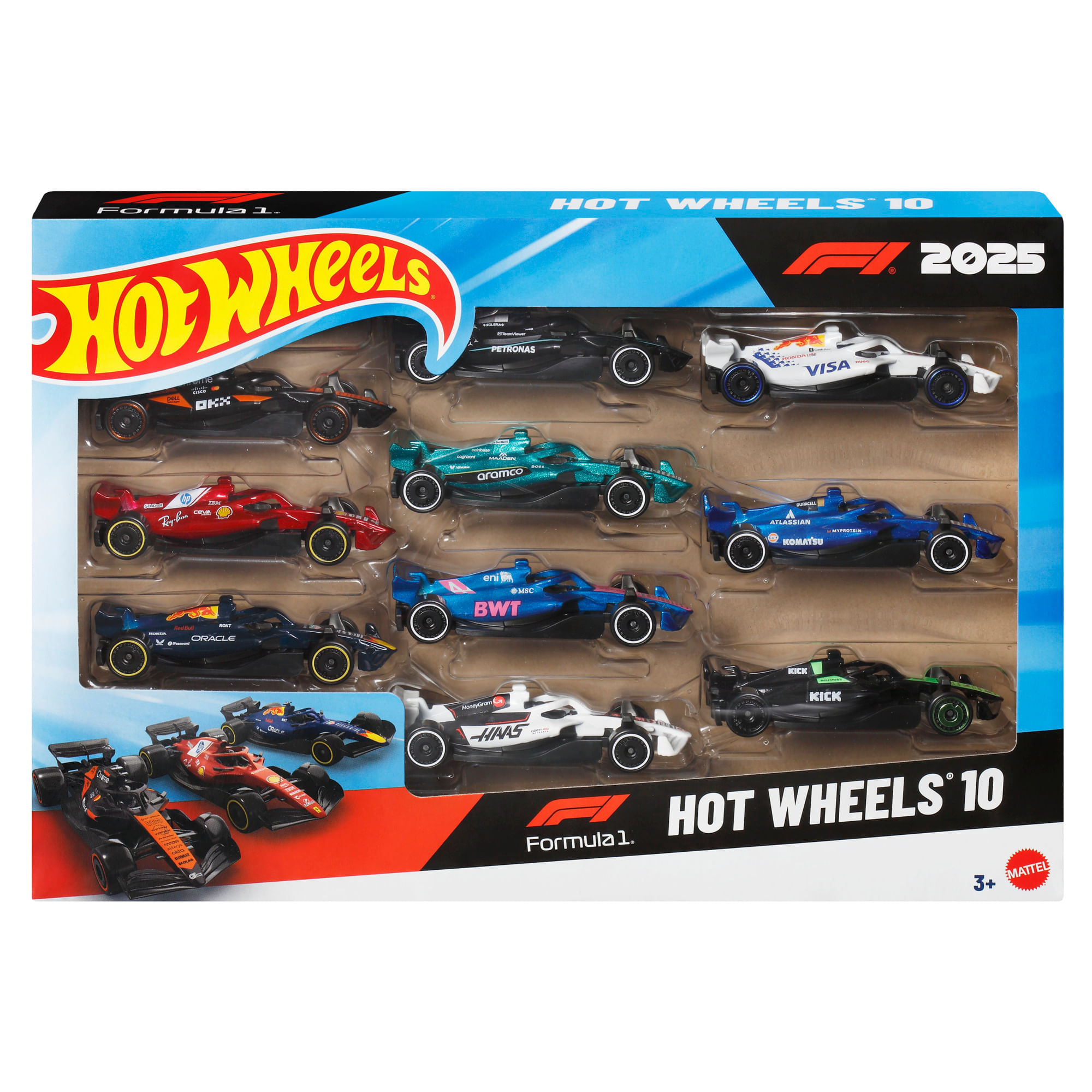 Vehículo Coleccionable HOT WHEELS F1 Pack 10 Autos