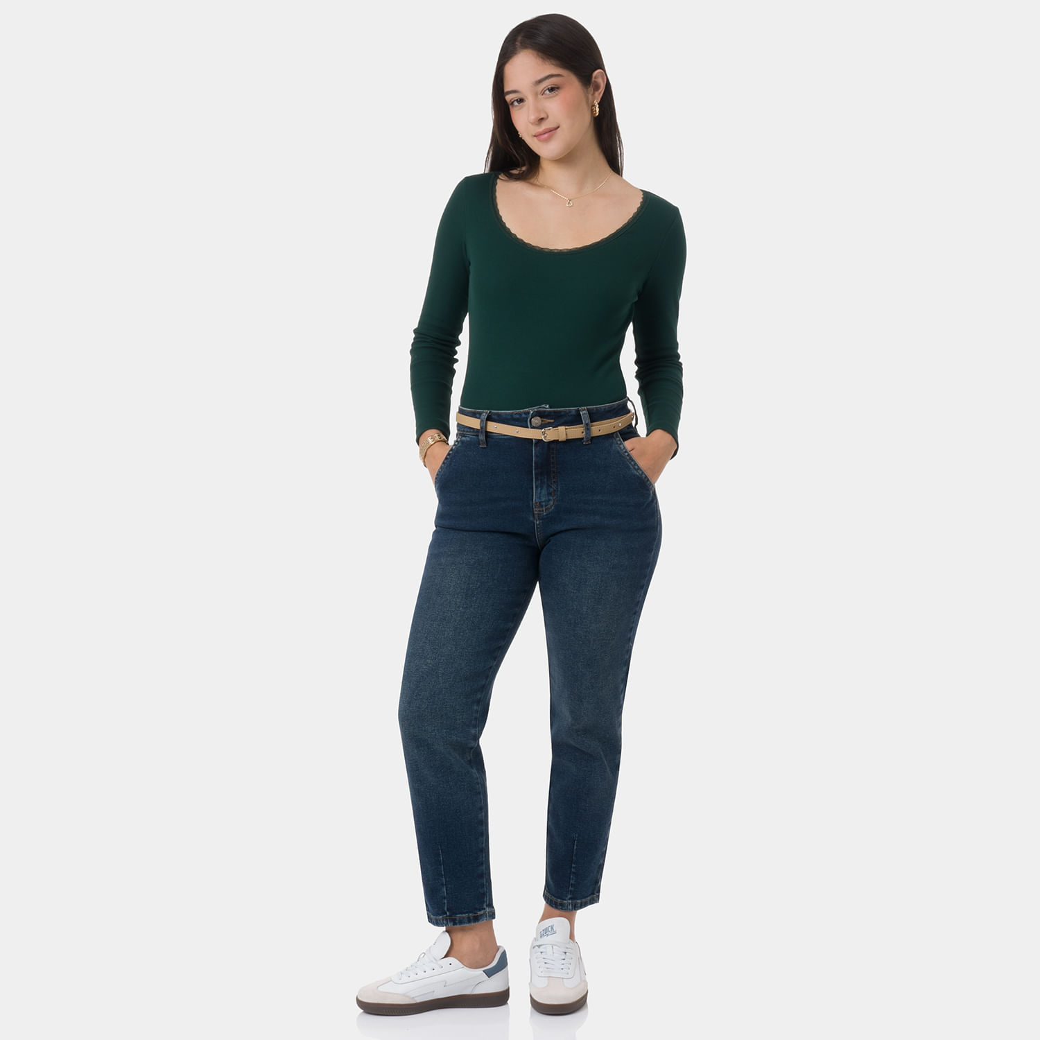 Jean Mujer Vykra Fits Me Mom Fit Azul Marino 30