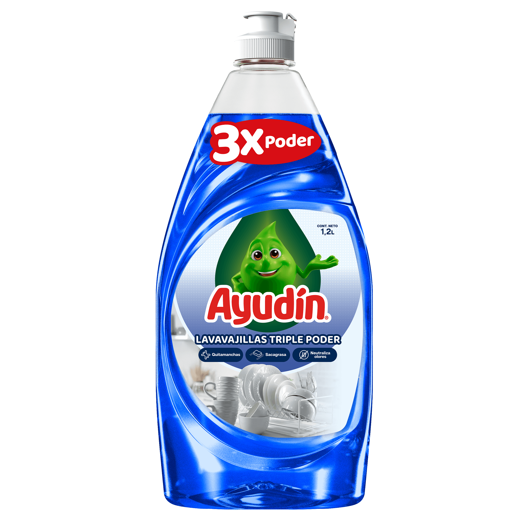 Lavavajilla Líquido AYUDÍN Triple Poder Botella 1.2L