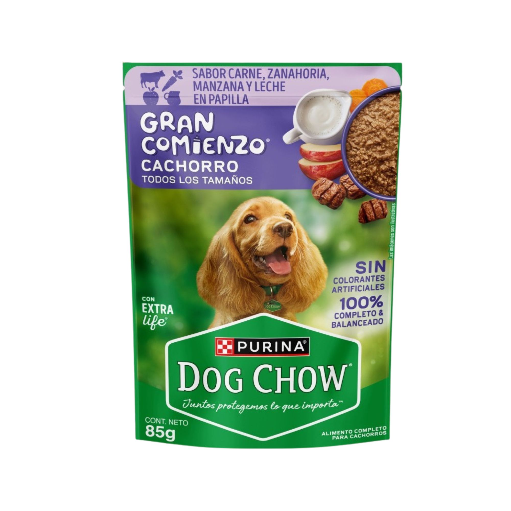 Alimento Húmedo para Perro DOG CHOW Gran Comienzo Papilla Sabor Carne 85g