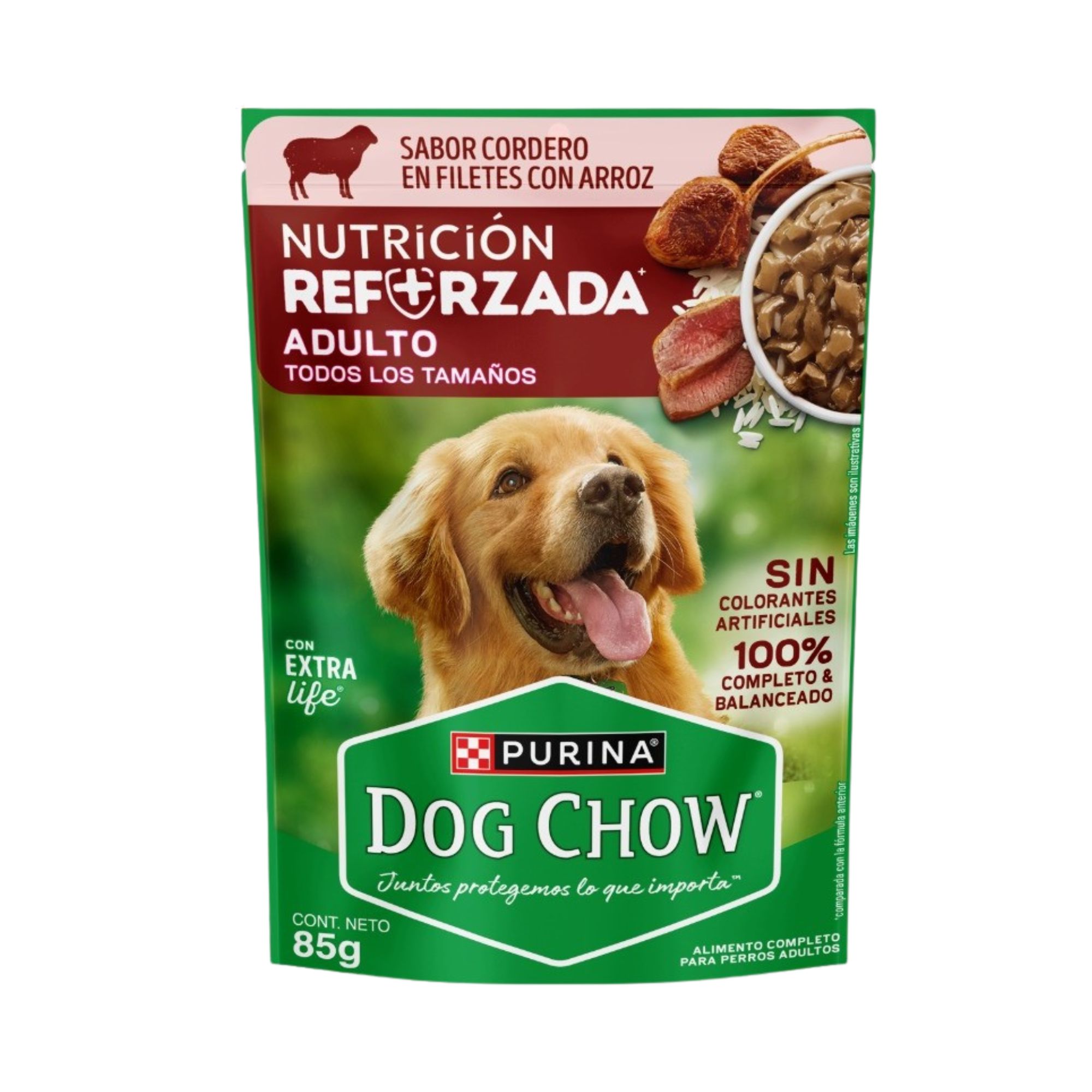Alimento Húmedo para Perro DOG CHOW Adulto Sabor Cordero Pouch 85g