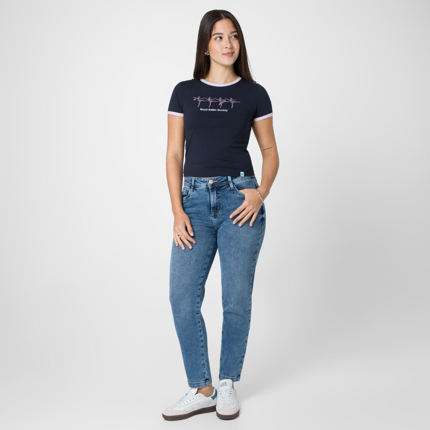 Jean Mujer Topacie Squeeze Mom Fit Celeste Cielo 30