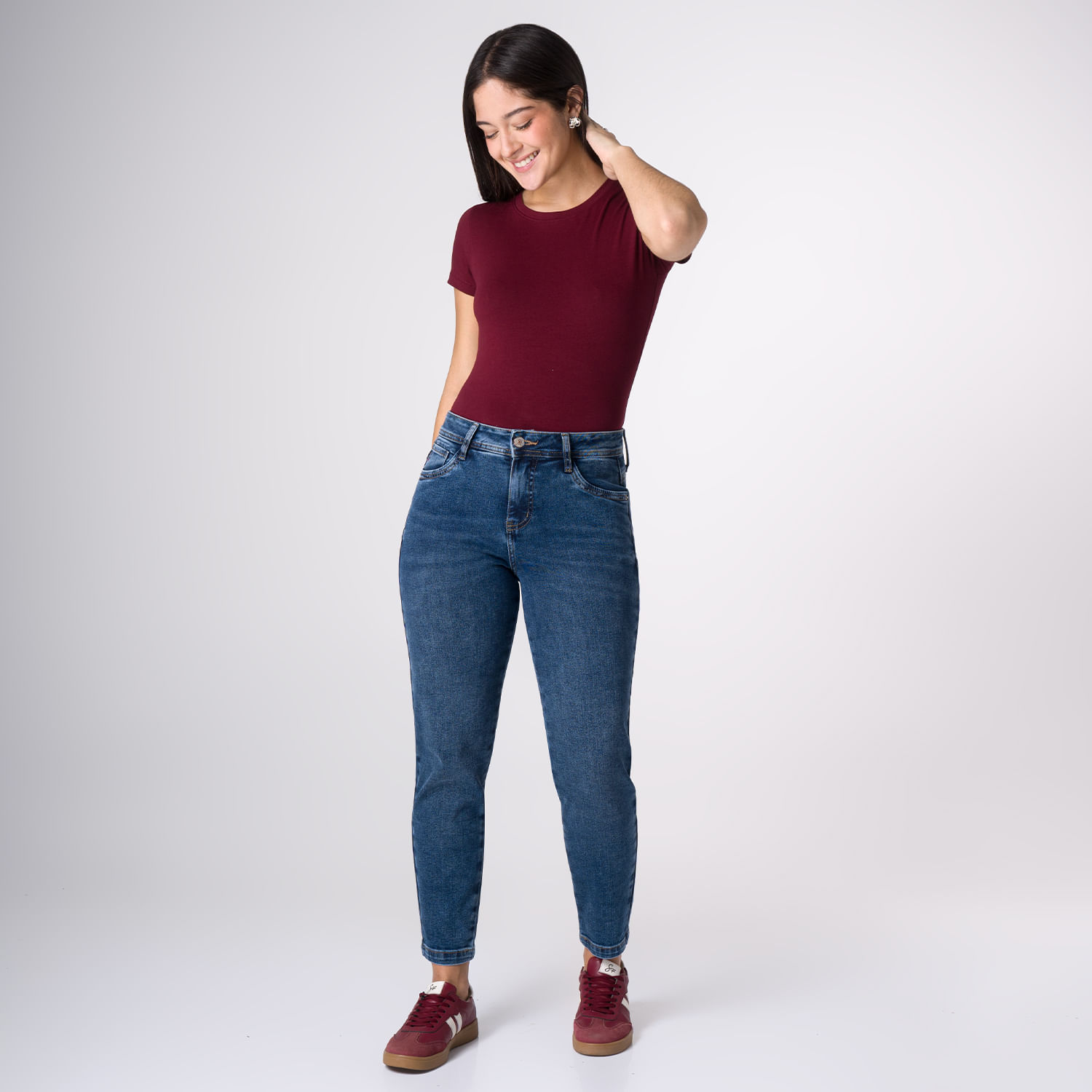 Jean Mujer Topacie Squeeze Mom Fit Azul 30