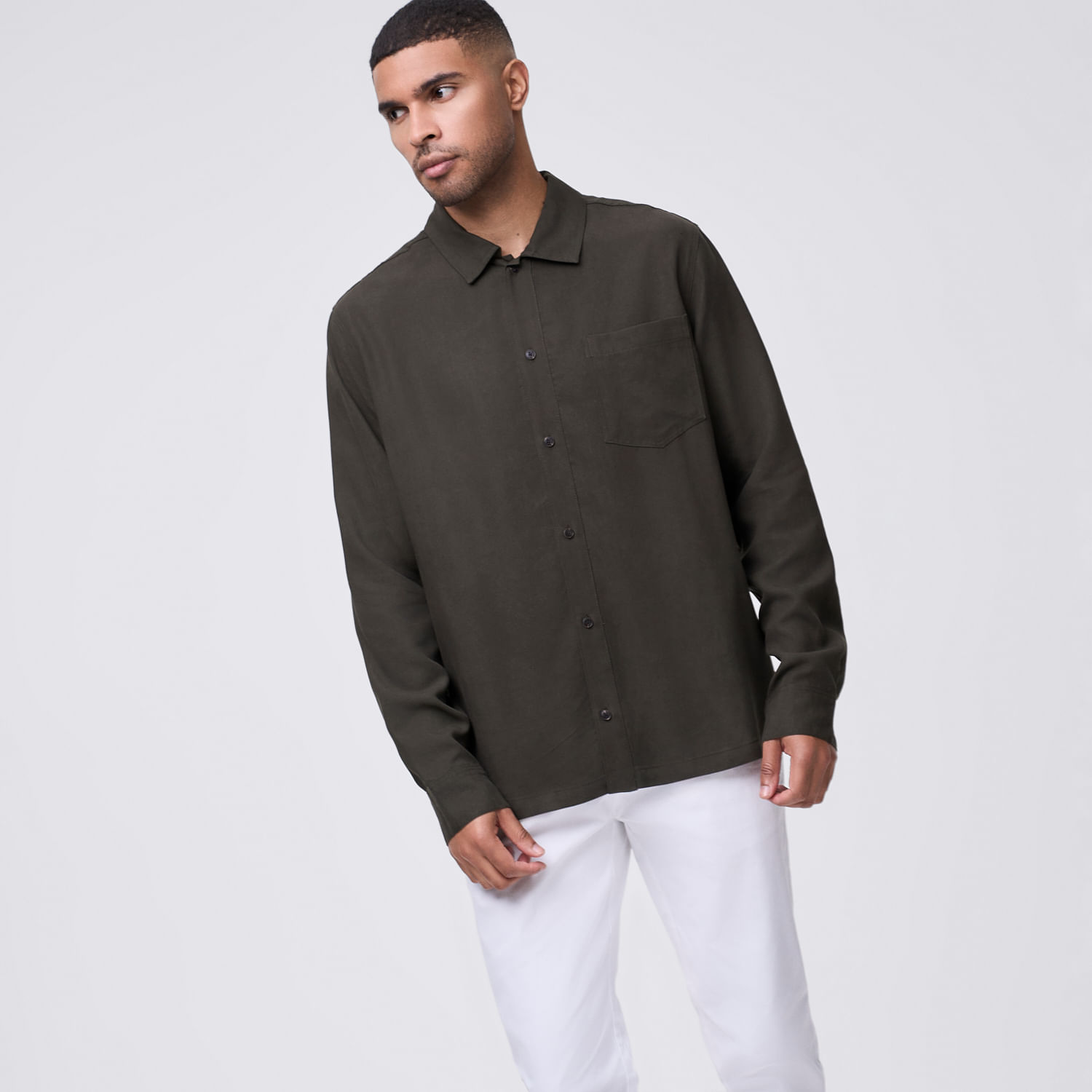 Camisa Manga Larga Hombre Soft Malabar Verde Talla M