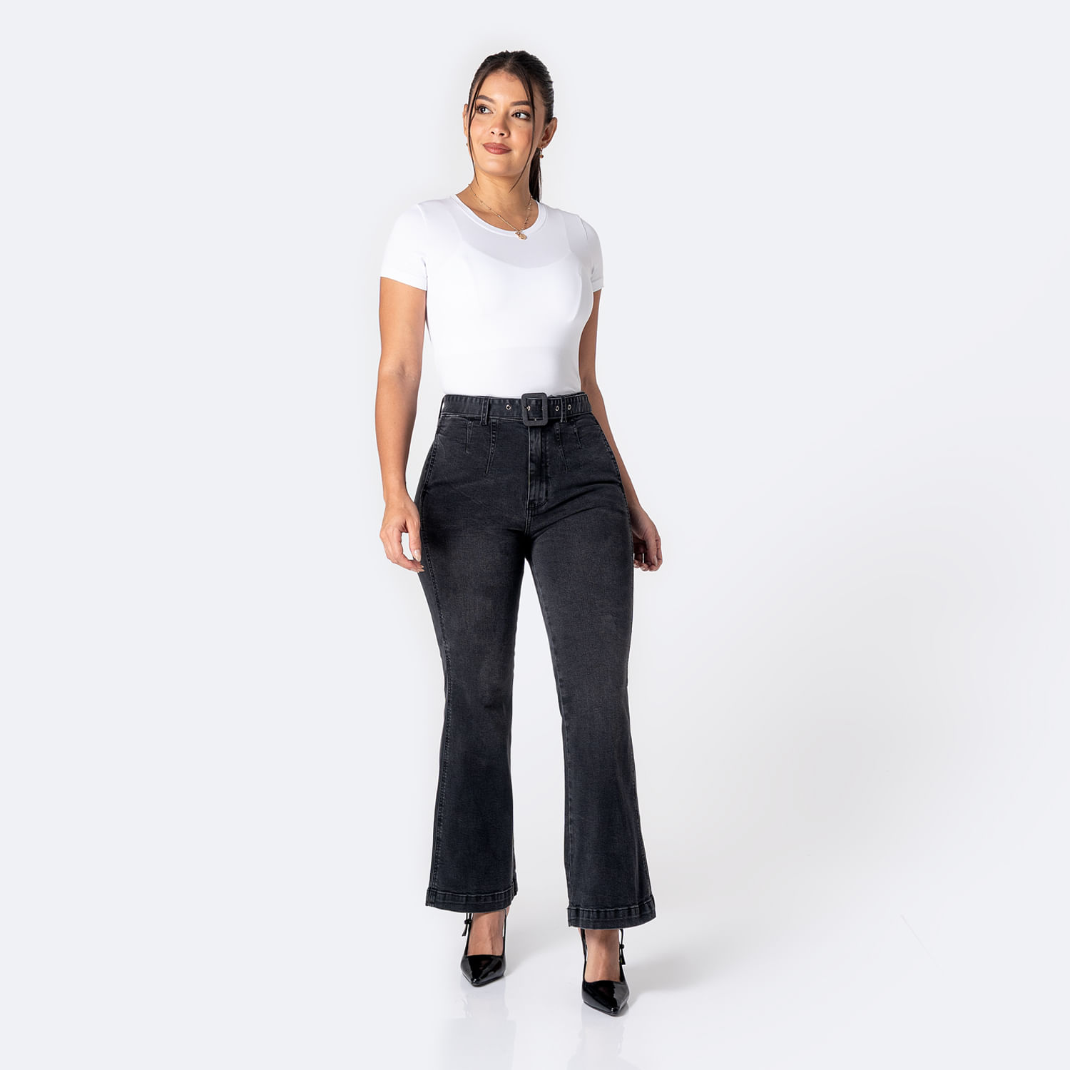 Jean Mujer Sunrey Pionier Flare Grafito 30