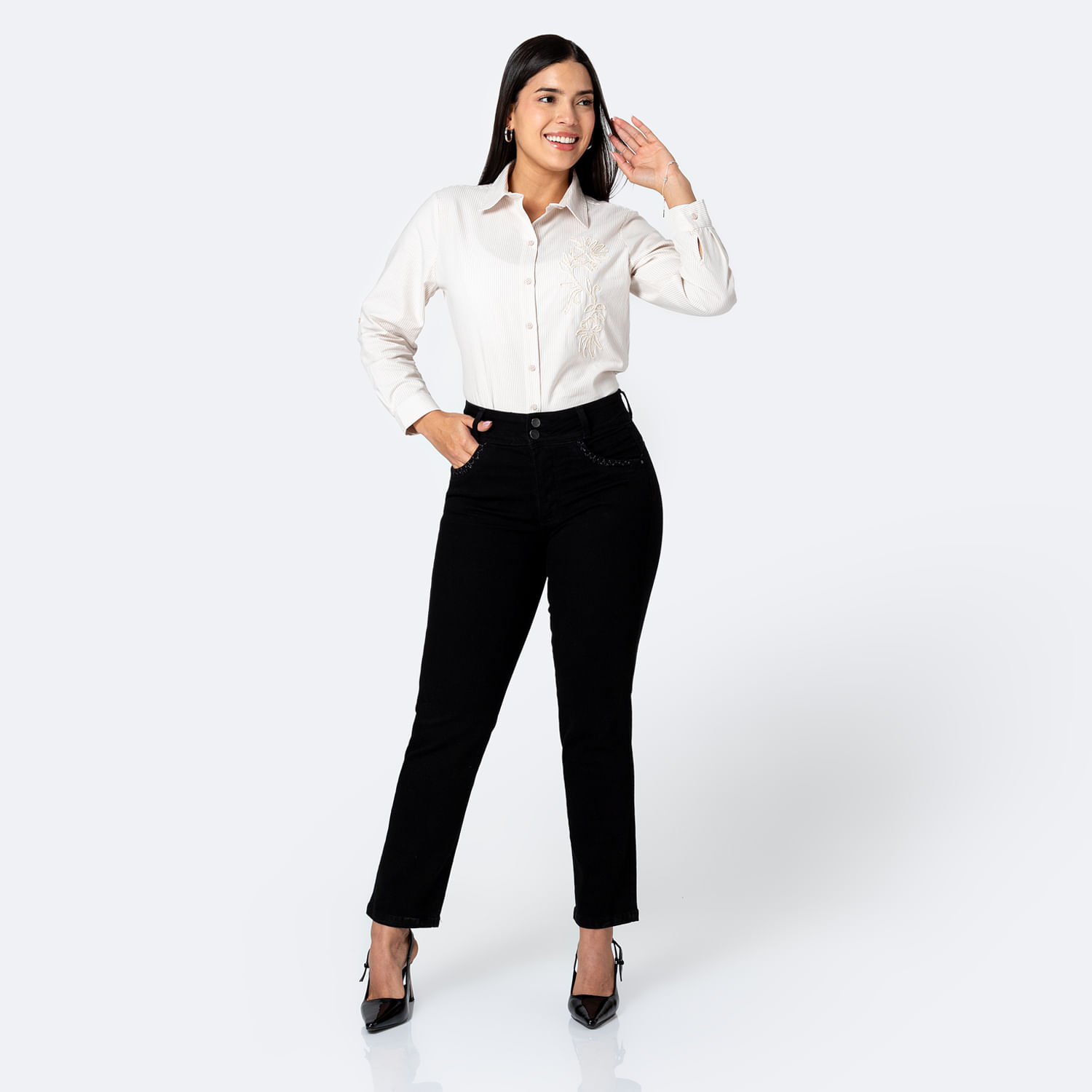 Jean Mujer Danilee Pionier Flare Negro 30