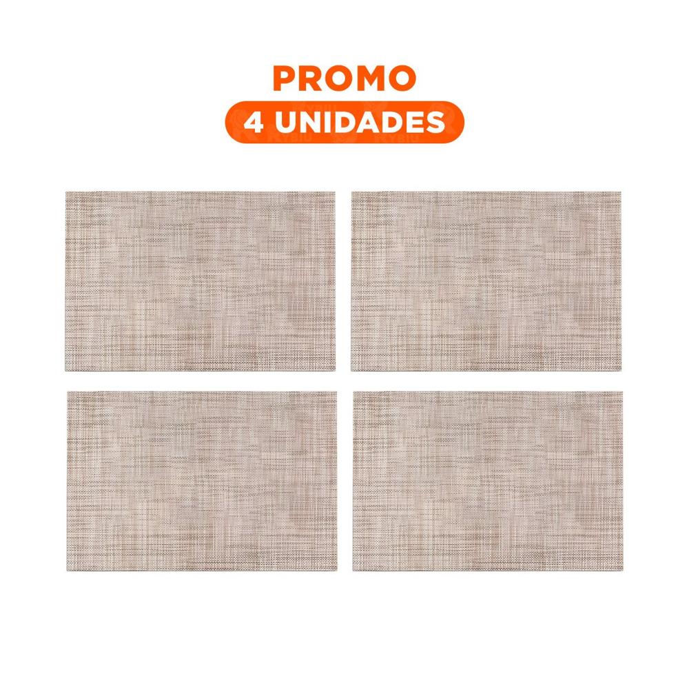 Pack4 Kit de Mesa Individuales Mostaza Jaspeado 6 Piezas Antiimpacto y Segura