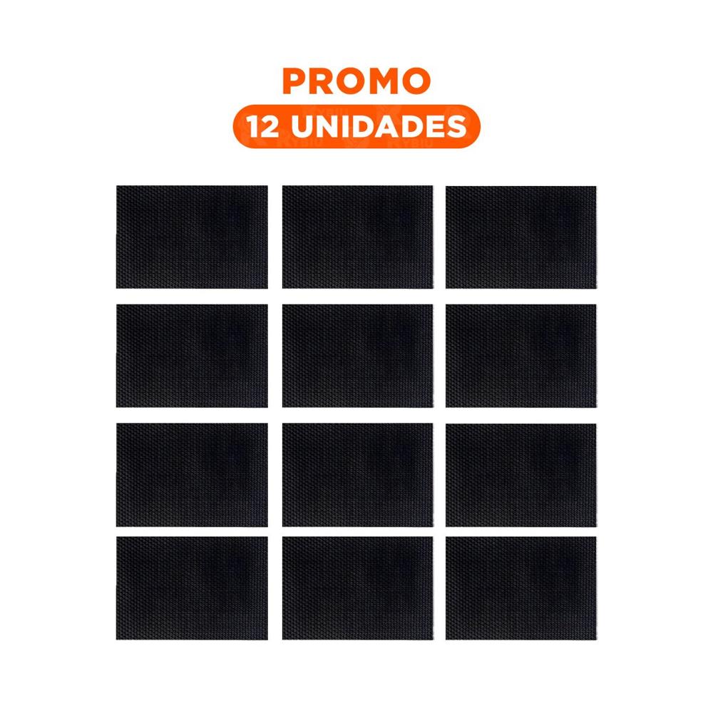 Pack12 Porta Individuales de Mesa Rectangular Negro 6 Piezas Organizado y Practico